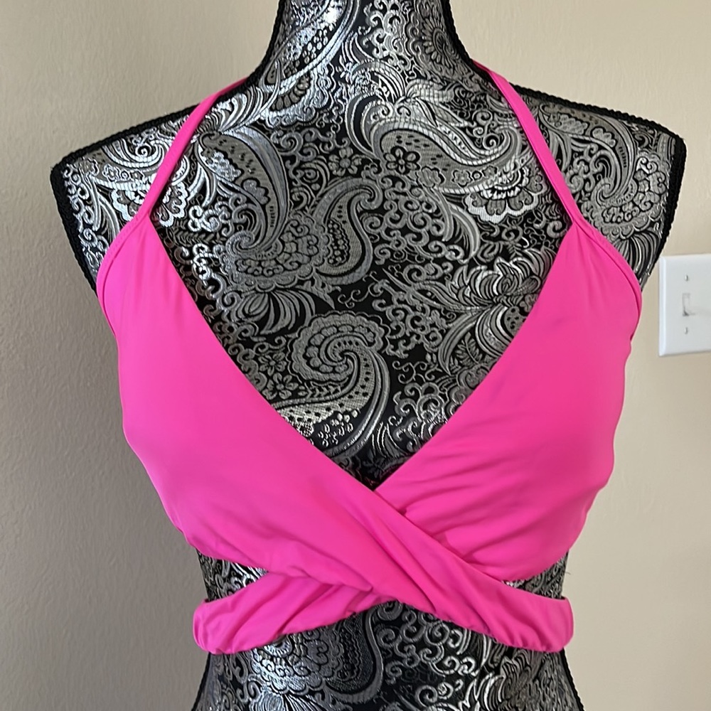 Laundry By Shelli Segal Hot Pink Halter Bikini Top
